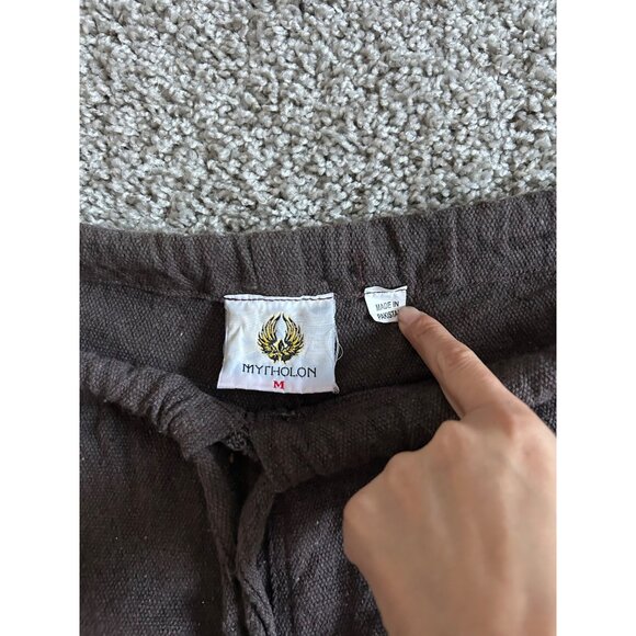 Mytholon Medieval Drawstring Pants M 100% Cotton Brown Made In Pakistan - Picture 5 of 11